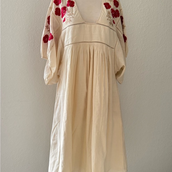 St. Roche Dresses & Skirts - St. Roche Vintage Inspired Boho Embroidery Flowers Midi Dress Peasant Bohemian M